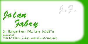 jolan fabry business card